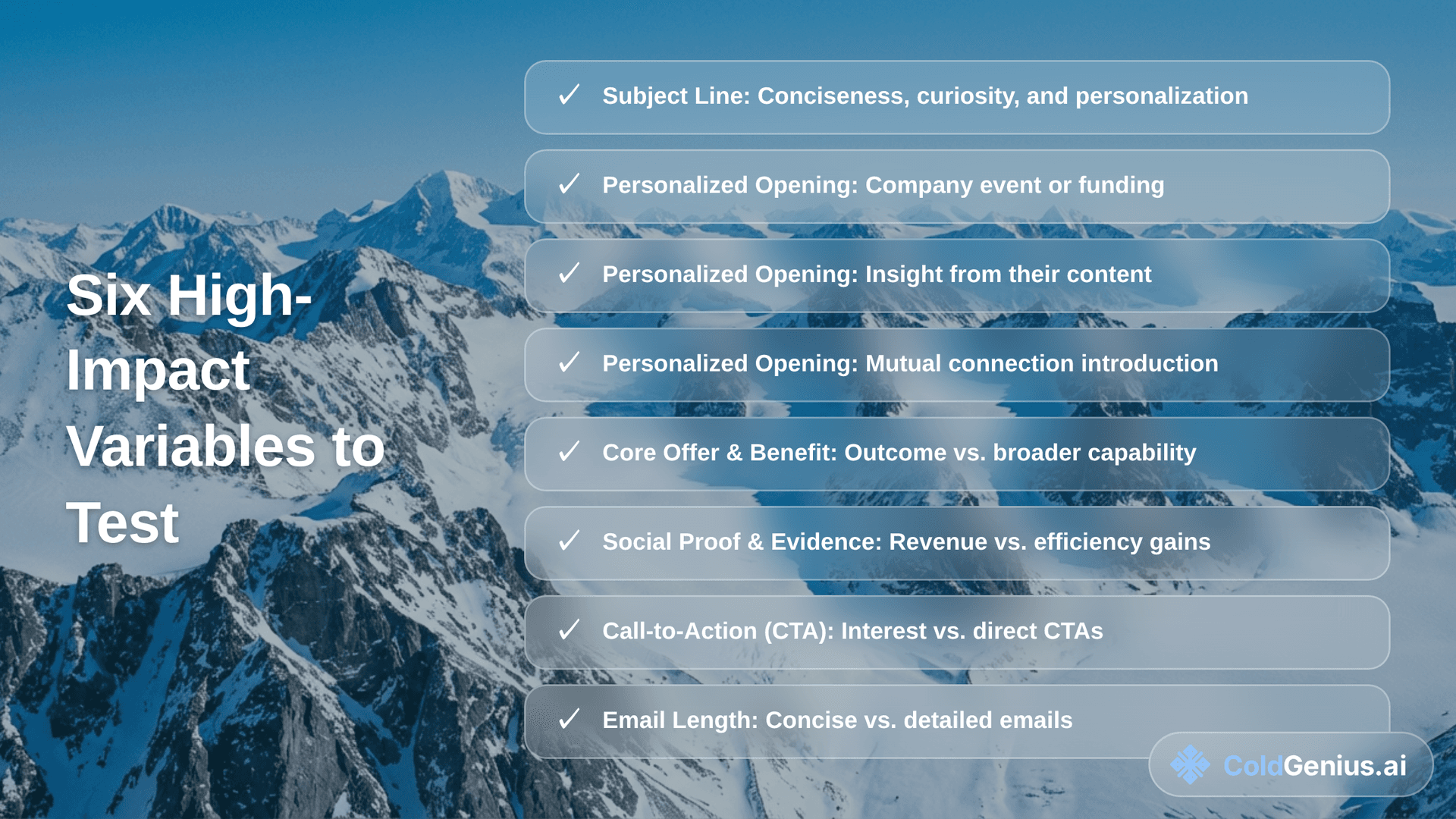 What to Test: The Six High-Impact Variables